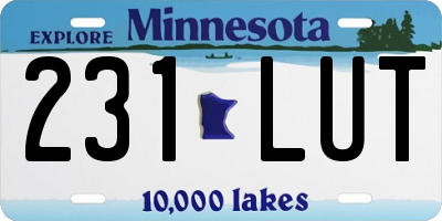 MN license plate 231LUT