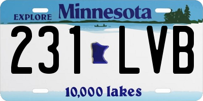 MN license plate 231LVB
