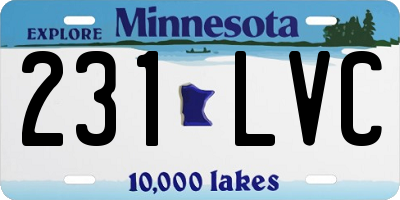MN license plate 231LVC
