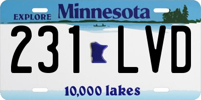 MN license plate 231LVD