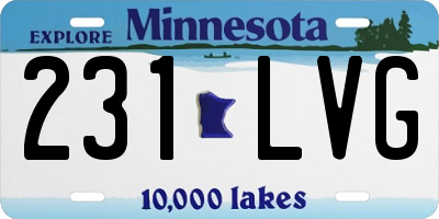 MN license plate 231LVG
