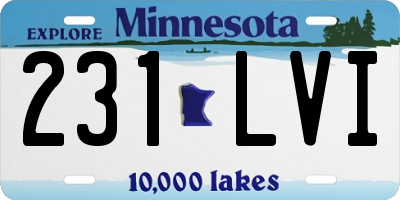 MN license plate 231LVI