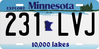 MN license plate 231LVJ