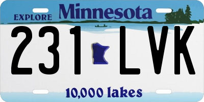 MN license plate 231LVK