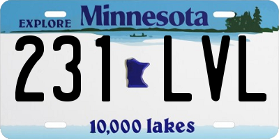 MN license plate 231LVL