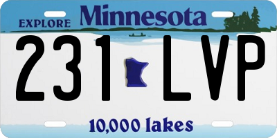 MN license plate 231LVP