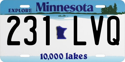 MN license plate 231LVQ