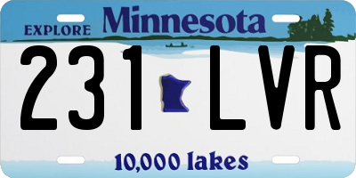 MN license plate 231LVR