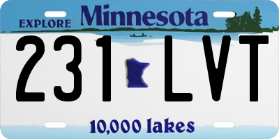 MN license plate 231LVT