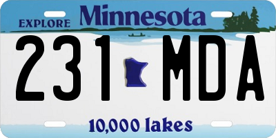 MN license plate 231MDA