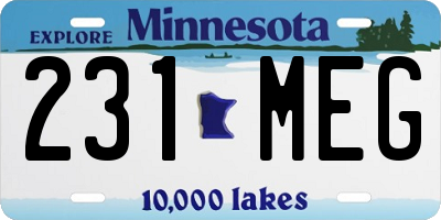 MN license plate 231MEG