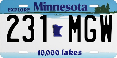 MN license plate 231MGW