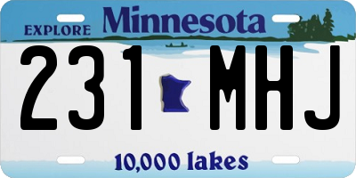 MN license plate 231MHJ