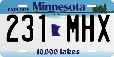 MN license plate 231MHX