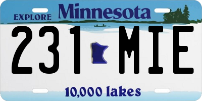 MN license plate 231MIE