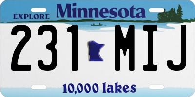 MN license plate 231MIJ