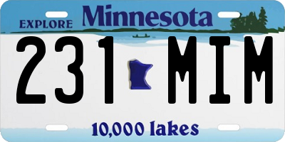 MN license plate 231MIM