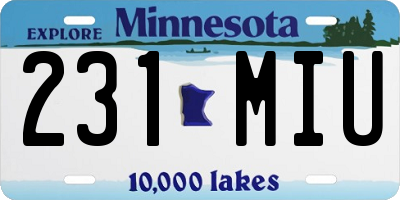 MN license plate 231MIU