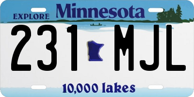 MN license plate 231MJL