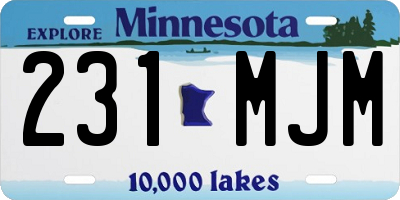 MN license plate 231MJM