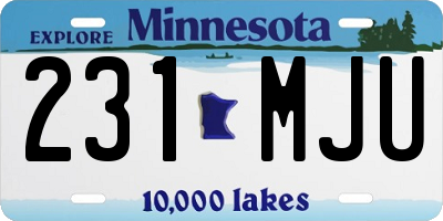 MN license plate 231MJU