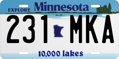 MN license plate 231MKA