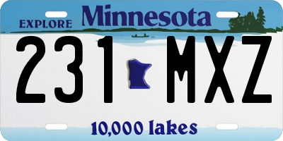 MN license plate 231MXZ