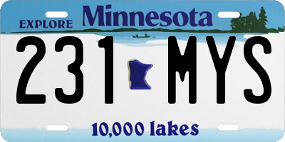 MN license plate 231MYS
