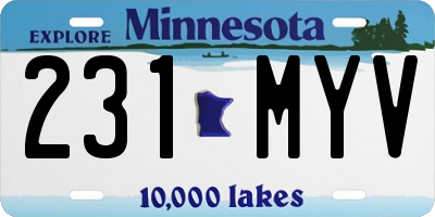 MN license plate 231MYV