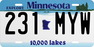 MN license plate 231MYW