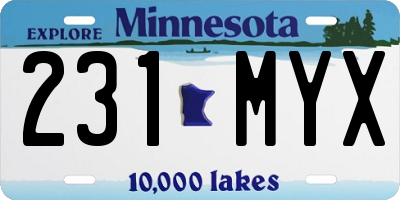 MN license plate 231MYX