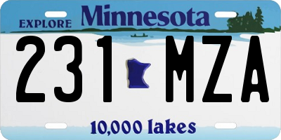 MN license plate 231MZA