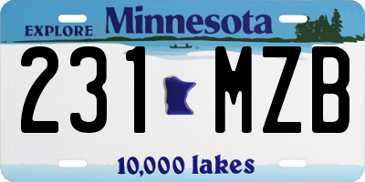 MN license plate 231MZB