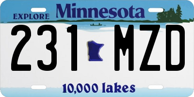 MN license plate 231MZD