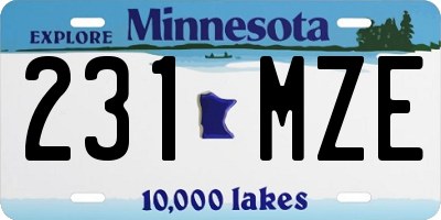 MN license plate 231MZE