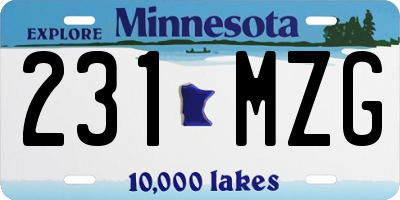 MN license plate 231MZG