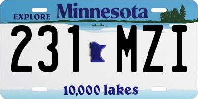 MN license plate 231MZI
