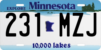 MN license plate 231MZJ
