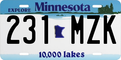 MN license plate 231MZK