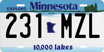 MN license plate 231MZL