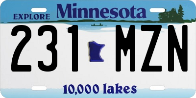 MN license plate 231MZN
