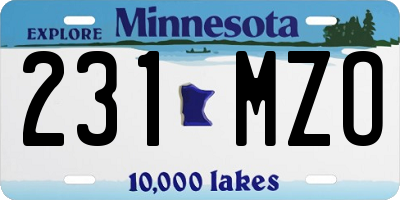MN license plate 231MZO