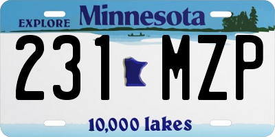 MN license plate 231MZP