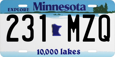 MN license plate 231MZQ