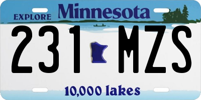 MN license plate 231MZS