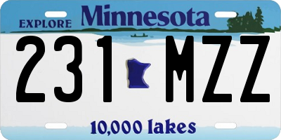 MN license plate 231MZZ