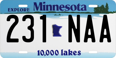 MN license plate 231NAA