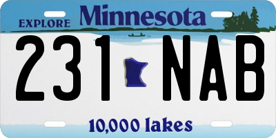 MN license plate 231NAB
