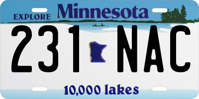 MN license plate 231NAC