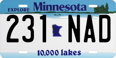 MN license plate 231NAD